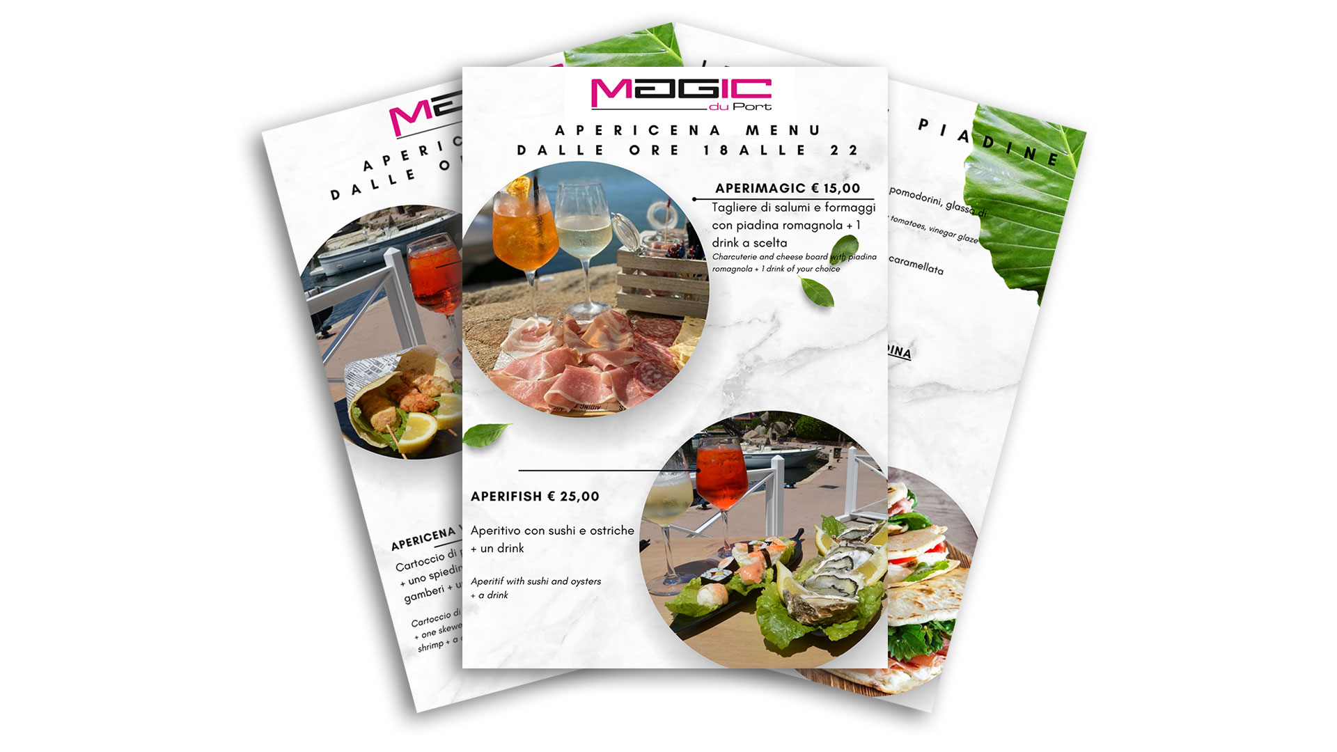 menu completo in PDF Magic du port
